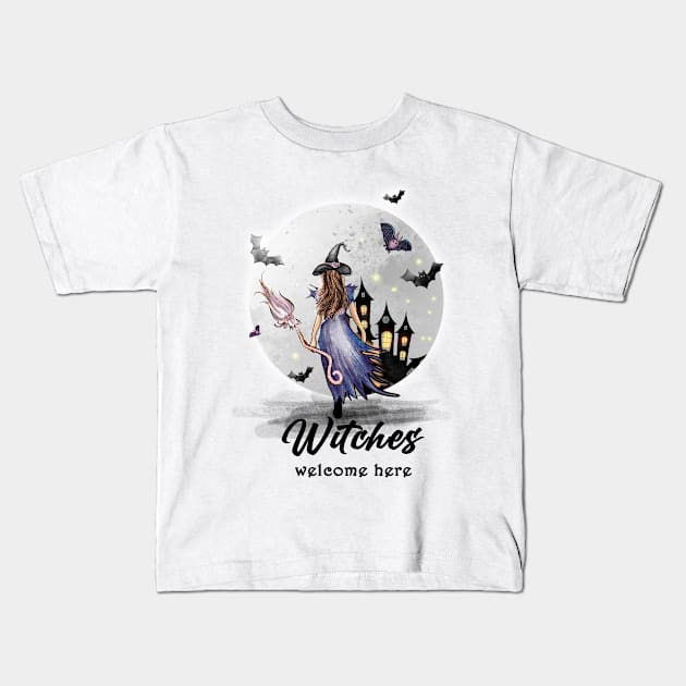 witches welcome Kids T-Shirt by MZeeDesigns